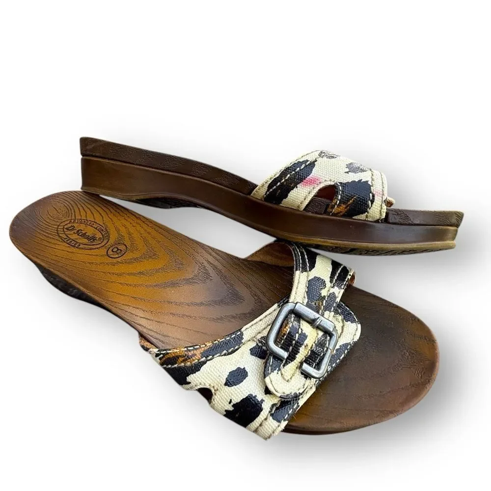 Dr. Scholl's Advanced Comfort Leopart Print Animal Faux Wood Sandals size 8 - Picture 2 of 12
